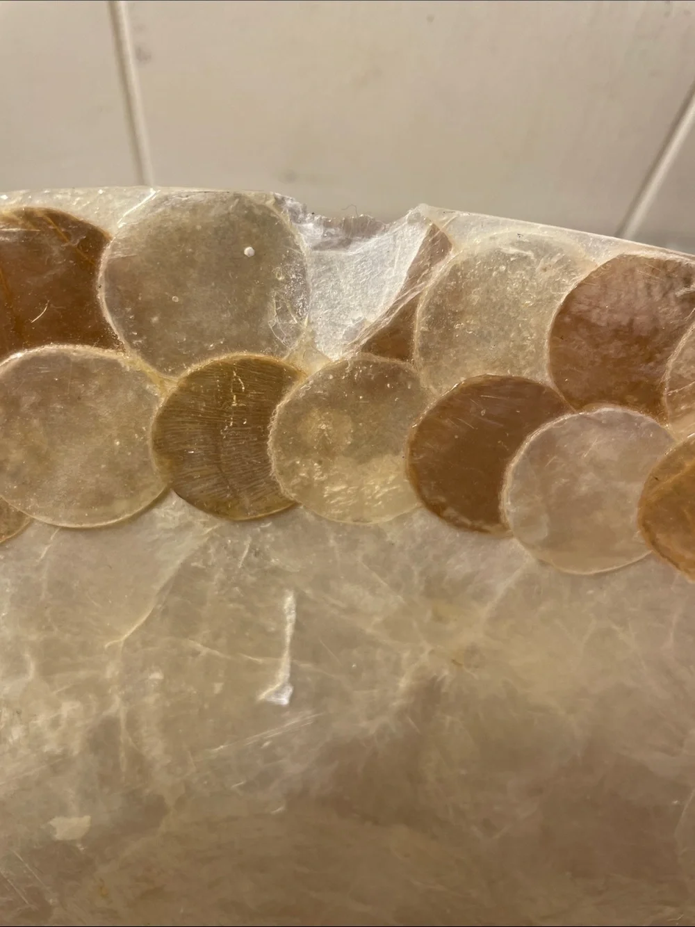 Handcrafted Mother-of-Pearl Decorative Serving Bowl - Ivory